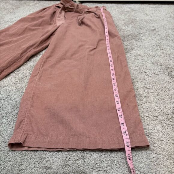 American Eagle Pink Corduroy Paperbag Wide Leg Pants Size M - Picture 12 of 12